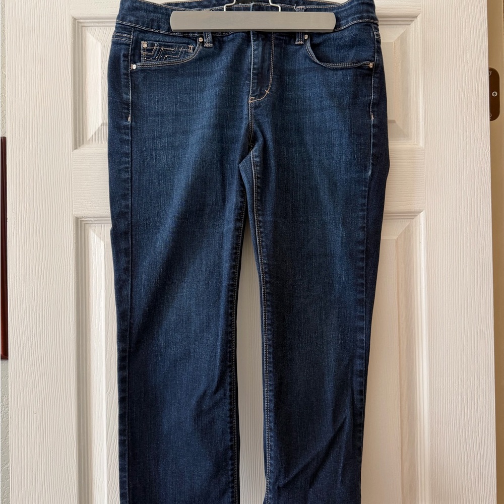 White House Black Market Deep Indigo Cropped Jeans